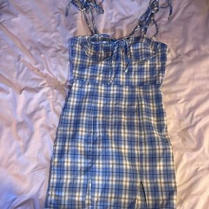 Zaful, size 4, blue plaid mini dress